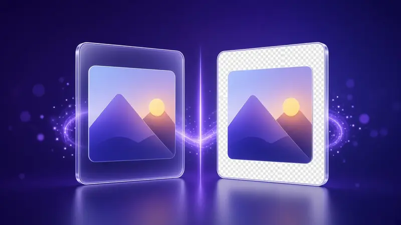 La misma foto como JPG opaco y como PNG transparente