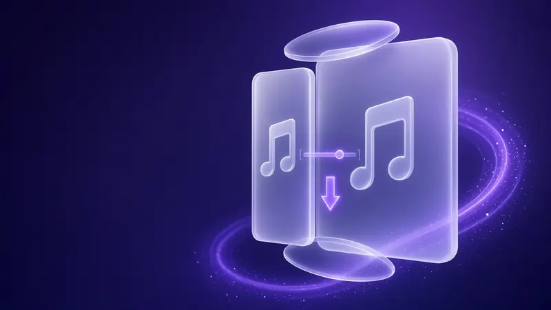 Un archivo de audio comprimiéndose en un MP3 más ligero