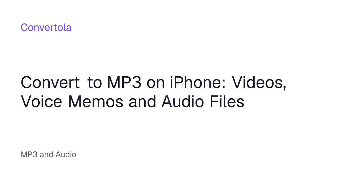 How to Convert to MP3 on iPhone (No App Needed)